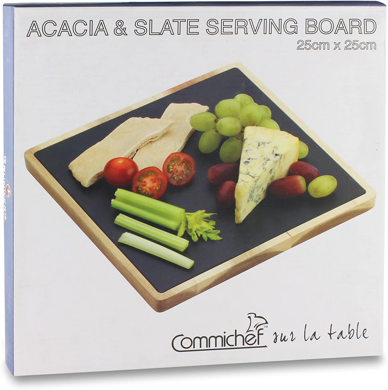 Grunwerg Acacia & Slate Serving Board 25x25cm RRP £9.99 CLEARANCE XL £6.99
